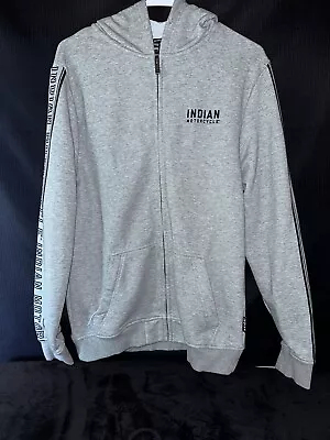 INDIAN Motorcycle  HOODED  Gray Sweatshirt Small S • $34.99