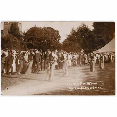 CHARLTON Northants Football Match In Sacks At Flower Show RP Postcard P/M 1911 • £24.99