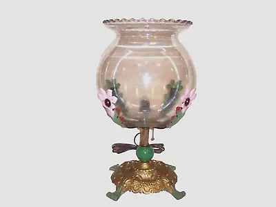 Antique Vintage Fish Bowl Tank Aquarium Holder Light Houze Glass Art Deco • $475