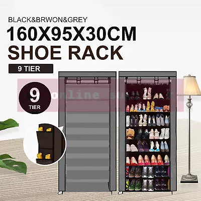 $39.95 • Buy 45 Pairs Shoes Cabinet Storage Shoe Rack With Cover Portable Wardrobe