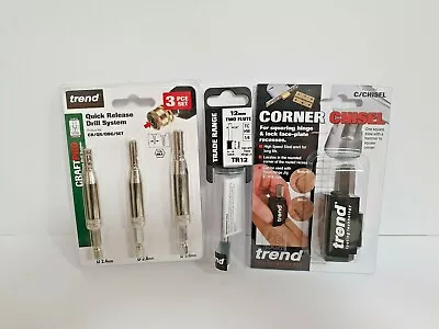 £44.89 • Buy Trend CORNER CHISEL C/CHISEL, TR12 CUTTER + HINGE DRILL GUIDE CR/DBG/SET