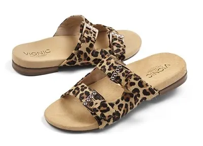 £43.25 • Buy Vionic W/Orthaheel Leather Double Strap Sandals - Czarina_Tan Leopard