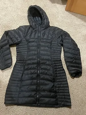 Women's Eddie Bauer Black Down Coat Jacket Parka M MEDIUM Lightweight • $25