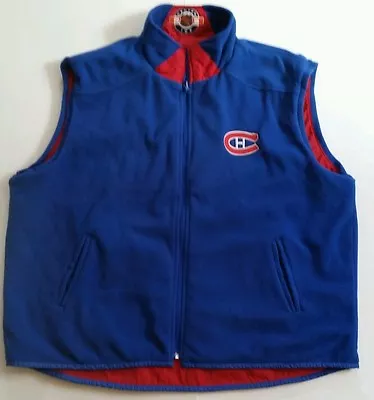 Vintage Montreal Canadiens Nhl Red & Blue Reversible Vest Jacket Sz Xl • $39.97