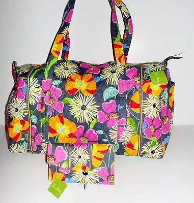 Vera Bradley  Jazzy Blooms Travel Duffle Tote With Tri-fold Wallet - New • $94.85