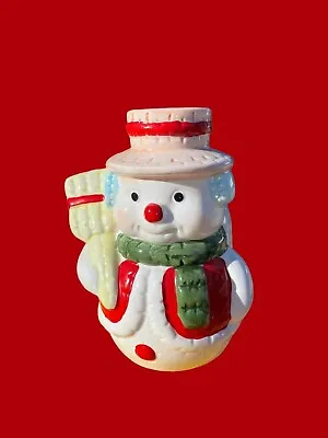 Vintage Snowman With Planter Handcrafted Ceramic Flower Pot - My-Neil • $22.49