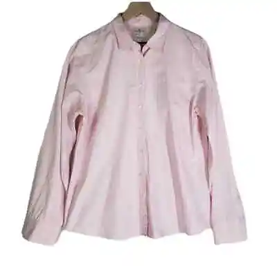 J.Crew Haberdashery Button Front Shirt Women's XL Pink White Stripe • $15.96