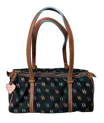 Dooney & Bourke Y2K Black & Multicolor Signature Barrel Shoulder Bag NO COATED • $45