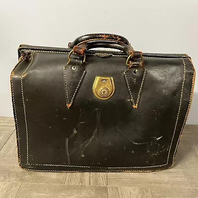 Rare Vintage 1940s Leather Doctor’s Medical Bag USA Leather House Calls Cosplay • $80.99