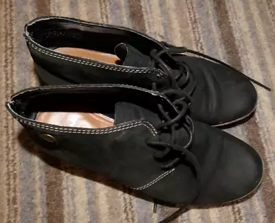 £12 • Buy Clarks Softwear Dark Grey  Wedge Ankle Boots Shoe Boots Size 6