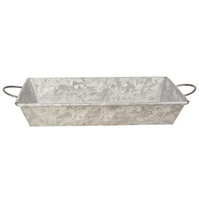 Galvanized Metal Tray With Handles • $15.95