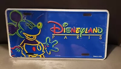 Disneyland Paris Colorful Mickey Rare Tin Tin Display Vanity License Plate~new • $39.99