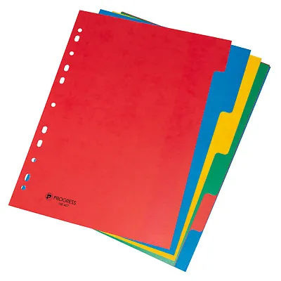 5 Pack X 6 Part Strong 230gsm Card Subject Dividers A4 Colour Index File Folder • £8