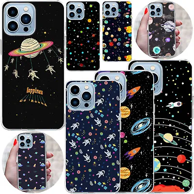£5.03 • Buy Space Planet Silicone Case For Apple IPhone 14 Pro Max 13 12 11 8 X Glossy Cover