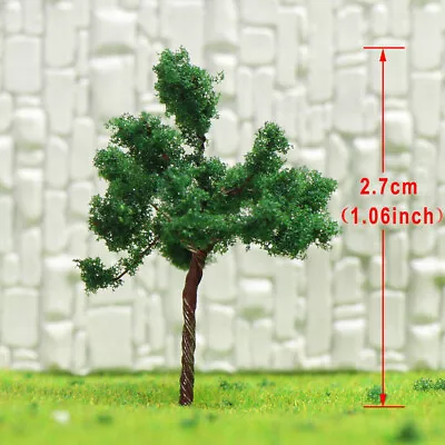 100pcs Z Scale 1:220 Deep Green Model Trees Iron Wire 30mm Railroad D3010 • $11.99