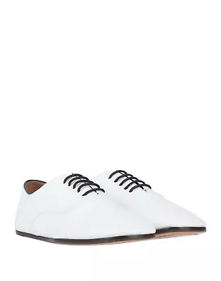 RRP€520 MARNI Leather Derby Shoes US7 UK4 EU37 White Flat Made In Italy • $0.08