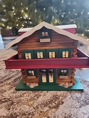 Rare Vintage Colwater Creek 15x12  Wood Cabin Advent Calendar With Ornaments  • $250