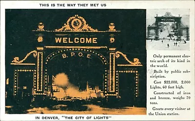 Denver CO - Elks - Union Station Mizpah Arch Vtg Colorado Postcard BPOE • $18.79