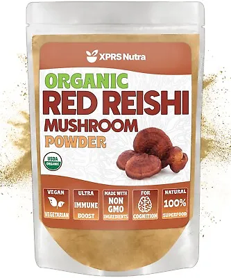 ORGANIC RED REISHI MUSHROOM POWDER Cardiovascular Cognitive Function Energy • $15.99