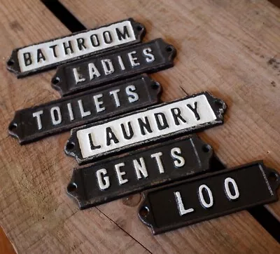 £6.50 • Buy New Vintage RETRO TOILET Laundry GENTS Ladies BATH Room Loo Metal Cast Iron Sign