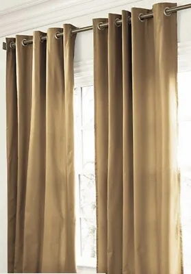 Pair Ballard Designs Velvet Essential Grommet  Drapes Panels Curtains Sand 54x84 • $89.50