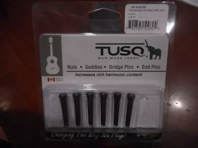 NEW Graph Tech TUSQ Martin Style Bridge Pins Black With White Dot PP-2122-00 • $18.99