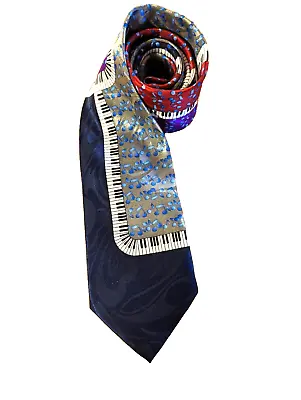 Vintage Necktie Piano Keyboard Musical Notes Music Teacher Tie Novety Jazz Band • $19.95