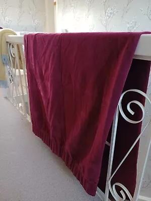 Lovely Single Vintage Velvet Curtain In Burgundy 178cm X 163cm • £25