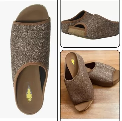 VOLATILE Festina Platform Slide Sandal In Bronze Gold Shimmer Size 8 NEW! • $17.99