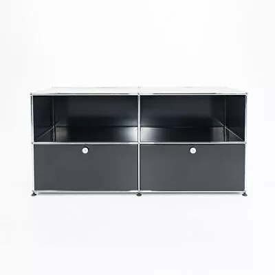 C. 2000 USM Haller Black Credenza With Two Pull Out Drawers 20 D X 60 L X 29 H • $2165