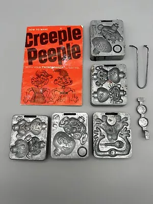 Vintage Set Of 5 Mattel Thingmaker Creepy Crawlers Molds Creeple People Booklet • $5