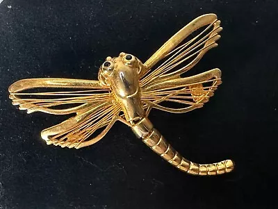 Gold Tone Wire Dragon Fly Wings Vintage Brooch Jewelry Lot Y • $0.99