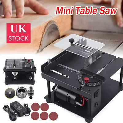 Mini Table Saw Woodworking Cutting Tool Polish Machine With Saw Blade Home DIY • £45.90