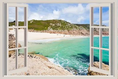 Cornish Scenery Coast Through Window View Seascape Canvas Print Wall Art Picture • £19.99