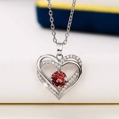 925 Silver Filled Necklace Pendant Fashion Women Cubic Zircon Wedding Jewelry • $1.94