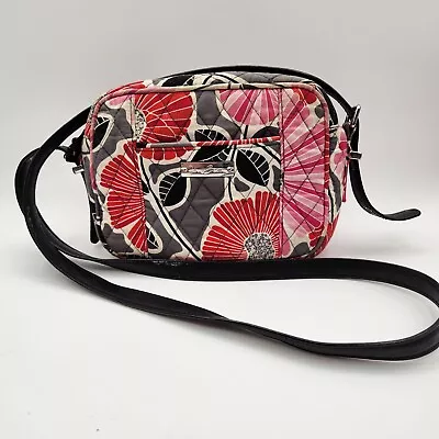 Vera Bradley Cheery Blossoms Crossbody Purse Small Bag Red Black Pink Gray • $9.99