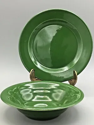 Vintage HLC Harlequin - 1950-1959 Retro Fiesta - Forest Green Small Plate - Bowl • $12