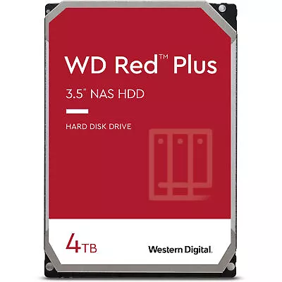 WD 4TB HDD Red Plus 5400 Rpm SATA III 3.5  Internal NAS Hard Drive WD40EFPX • $189