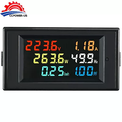  AC 80-300V Digital Ammeter Voltmeter Volt Amp Power Kwh Frequency Factor 100A C • $15.55