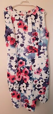 $25 • Buy BNWT Sophia Sz.14 Women’s Bodycon Dress Multicoloured Short Sleeve Causal Formal