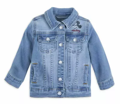 Disney Parks Mickey Mouse Blue Jean Demin Jacket Baby Size 3M To 6M NEW • $27.95