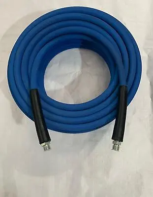 Blue Pressure Washer/Jet Wash Hose - 3/8  2 Wire; Karcher Or BSP Ends.  • £23.49