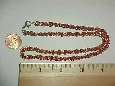 VINTAGE COPPER COATED STEEL THICK 5mm. ROPE CHAIN 18  NECKLACE N76 • $2.24