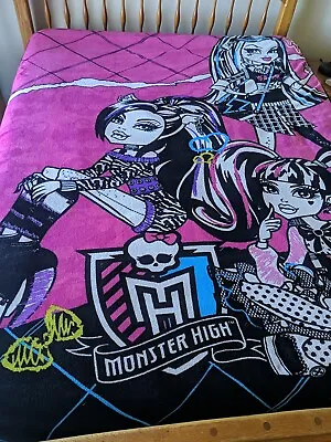 Monster High Throw Fleece Blanket 2013 Franco Bed Throw 87  X 60   EUC Vintage • $49.99