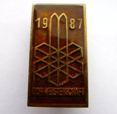 Vintage German Badge. DDR MEISTERSCHAFT 1987  (7728) • $6.20