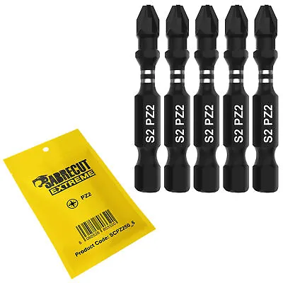 £4.99 • Buy 5 X SabreCut PZ2 50mm Impact Driver Screwdriver POZI Drill Bits Set PROFESSIONAL