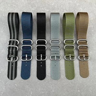 HEAVY DUTY Zulu NATO Watch Strap Nylon Band G10 Military 18mm 20mm 22mm • £6.95