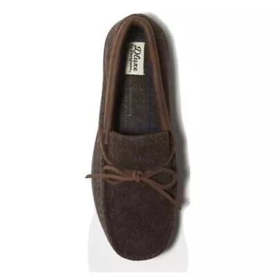 Men's Slippers Dluxe By Dearfoams Jacoby Moccasin Slippers - Brown M 9-10 NIB • $5.59