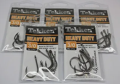 Tekken HEAVY DUTY Fishing Hooks X5 Packs Size #3/0 Chemically Sharpened BKK • $24.95