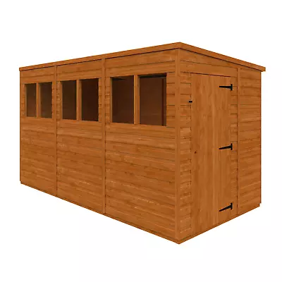 12x6 WOODEN GARDEN SHED OUTDOOR GARDEN PENT SINGLE DOOR WINDOWS STORAGE T&G 12ft • £789.94